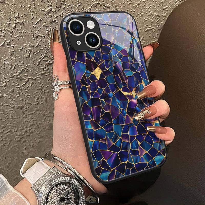 "Mosaic Reverie" Starry Raven iPhone Case – Glossy Finish