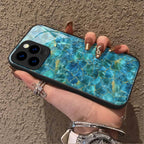 "Mosaic Reverie" Aqua Whispers iPhone Case – Glossy Finish