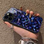 "Mosaic Reverie" Blue Velvet Tide iPhone Case – Glossy Finish