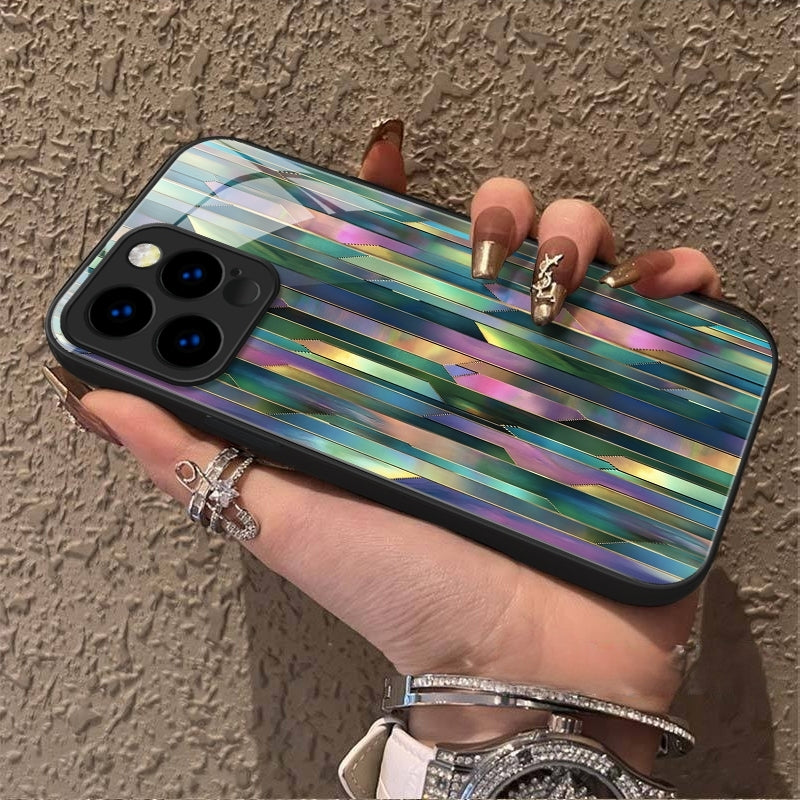 "Mosaic Reverie" Blurred Aurora iPhone Case – Glossy Finish