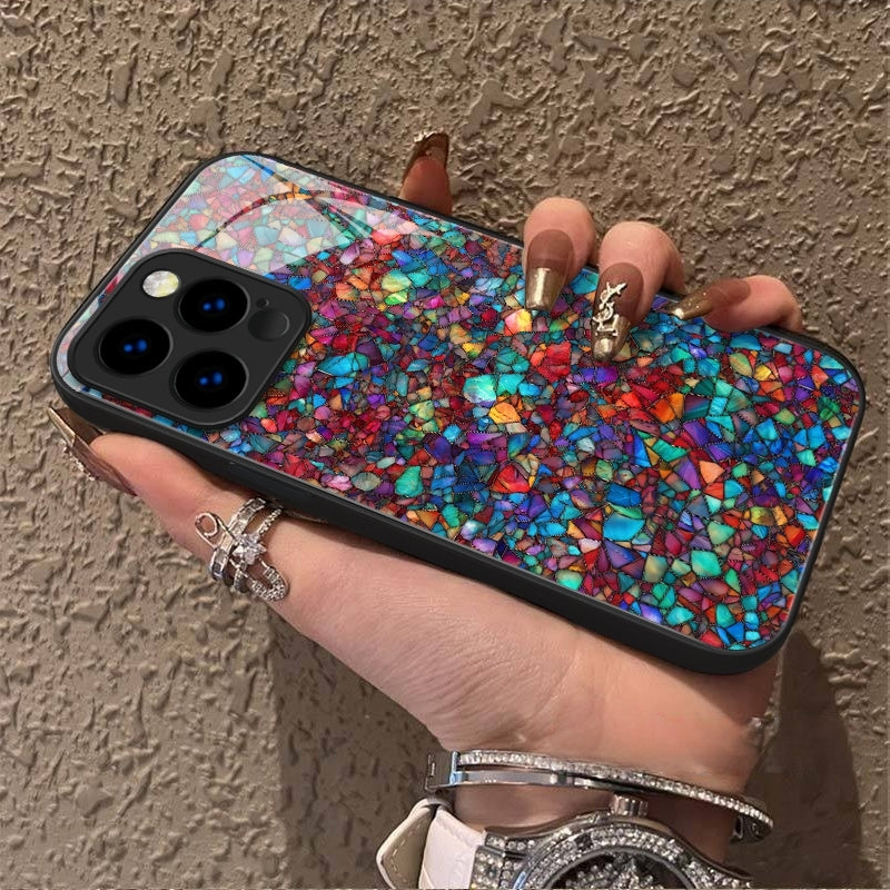 "Mosaic Reverie" Confetti Dream iPhone Case – Glossy Finish