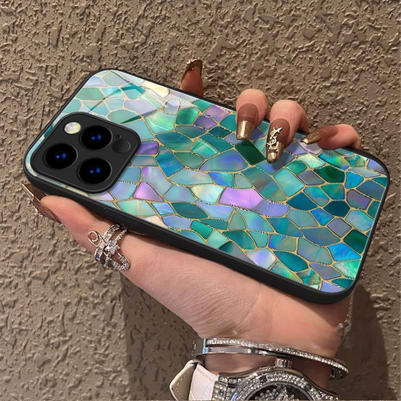 "Mosaic Reverie" Forest Gemstone iPhone Case – Glossy Finish