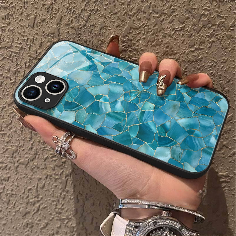 "Mosaic Reverie" Glacier Glass iPhone Case – Glossy Finish