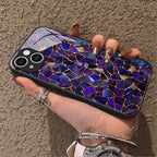 "Mosaic Reverie" Indigo Nebula iPhone Case – Glossy Finish
