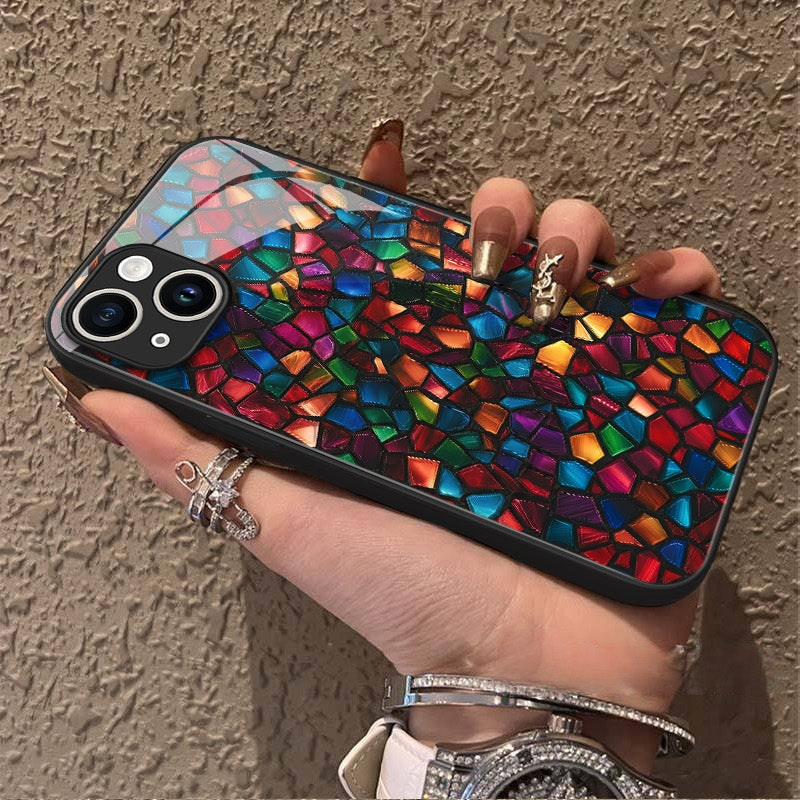 "Mosaic Reverie" Ink Galaxy iPhone Case – Glossy Finish
