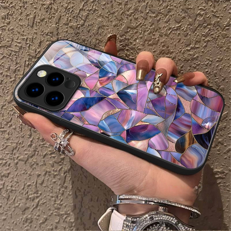 "Mosaic Reverie" Lavender Night iPhone Case – Glossy Finish