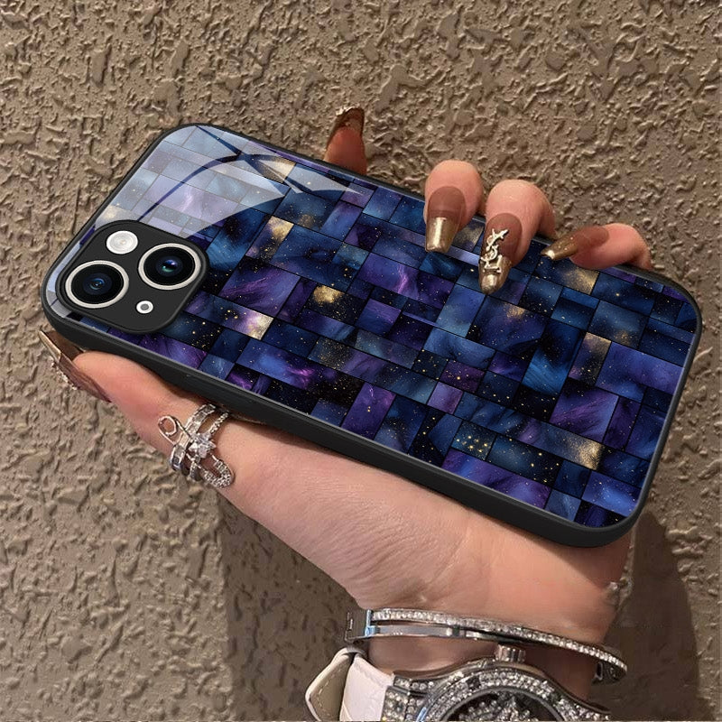 "Mosaic Reverie" Midnight Labyrinth iPhone Case – Glossy Finish