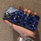 "Mosaic Reverie" Midnight Labyrinth iPhone Case – Glossy Finish