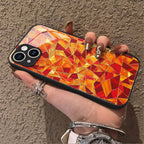 "Mosaic Reverie" Molten Amber iPhone Case – Glossy Finish