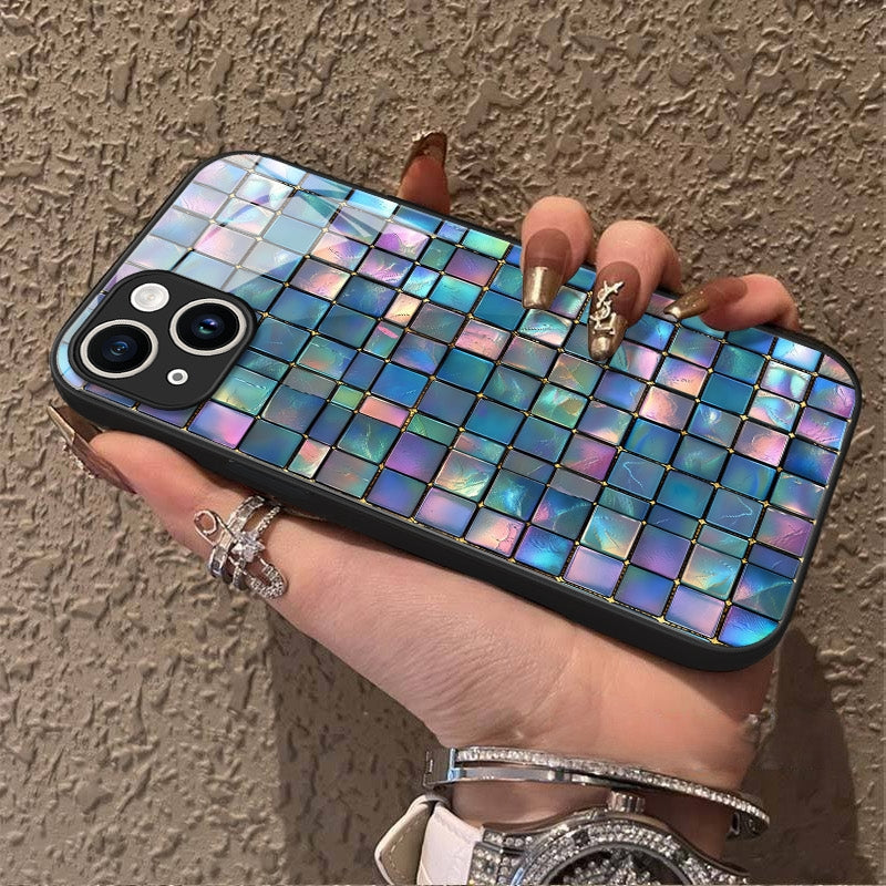 "Mosaic Reverie" Opal Tiles iPhone Case – Glossy Finish
