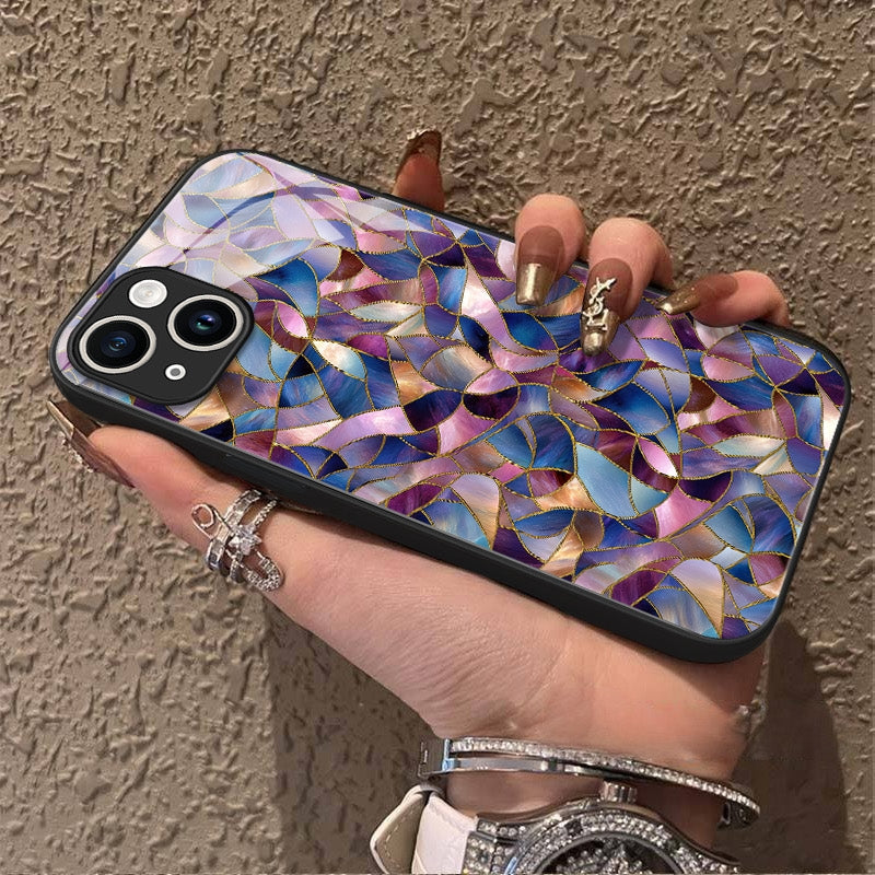 "Mosaic Reverie" Rosy Frost iPhone Case – Glossy Finish