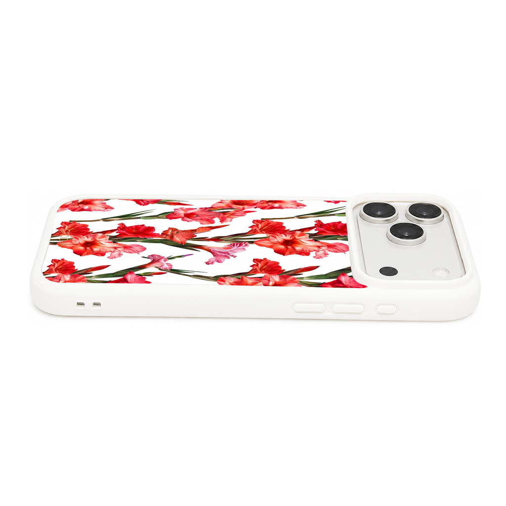 “Your Month in Bloom” August Scarlet Gladiolus Phone Case for iPhone & Samsung, MagSafe Compatible