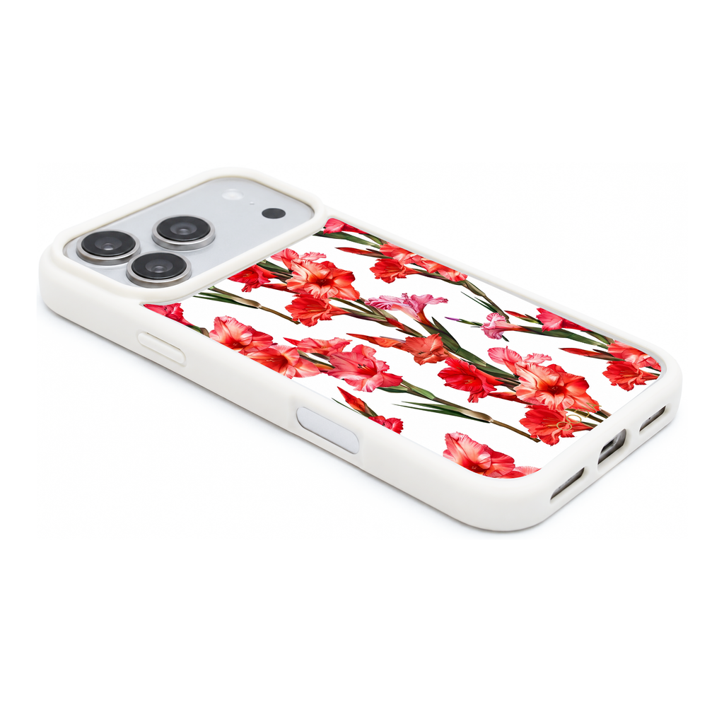 “Your Month in Bloom” August Scarlet Gladiolus Phone Case for iPhone & Samsung, MagSafe Compatible