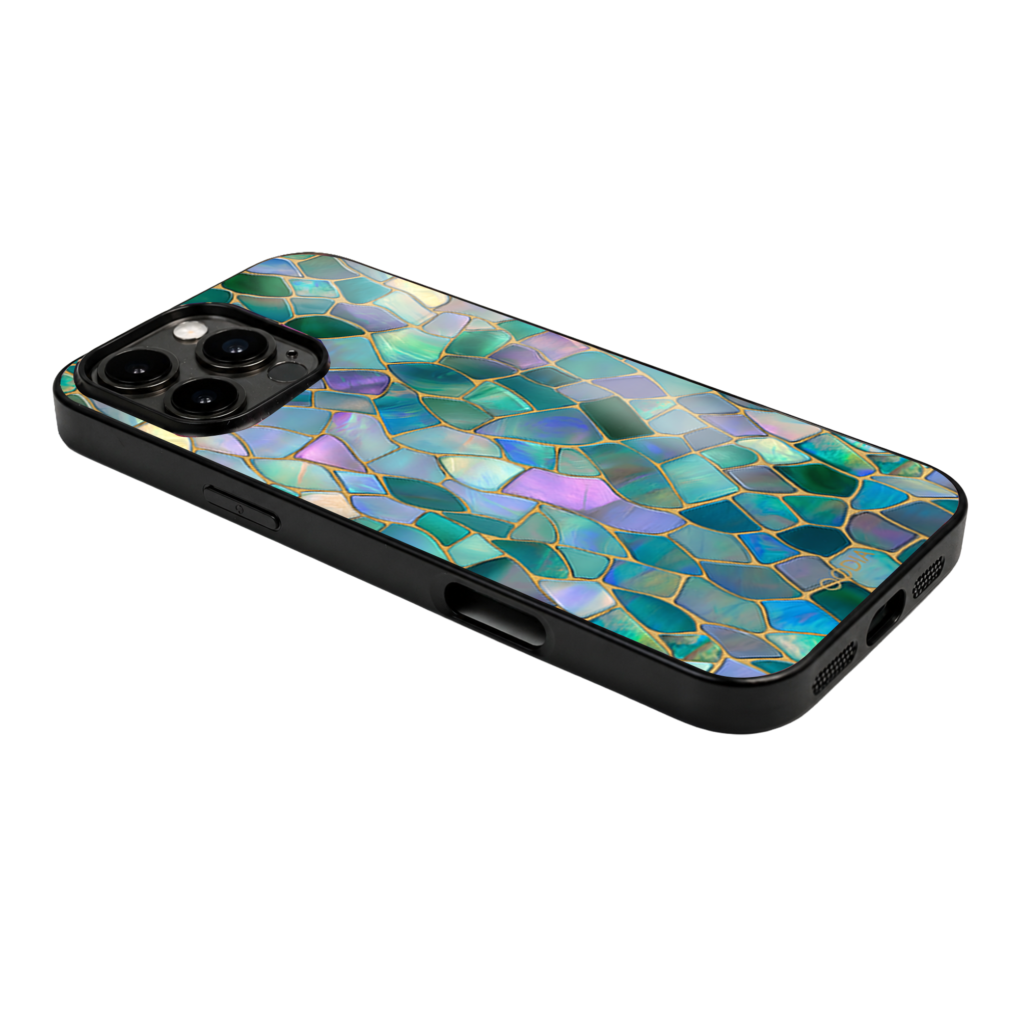 “Mosaic Reverie” Forest Gemstone iPhone Case – Glossy Finish