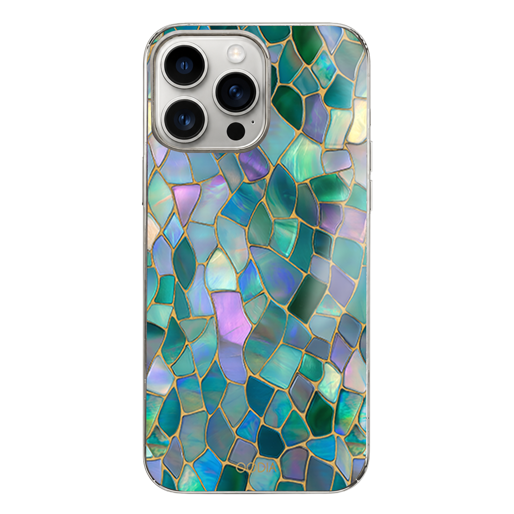 “Mosaic Reverie” Forest Gemstone iPhone Case – Glossy Finish