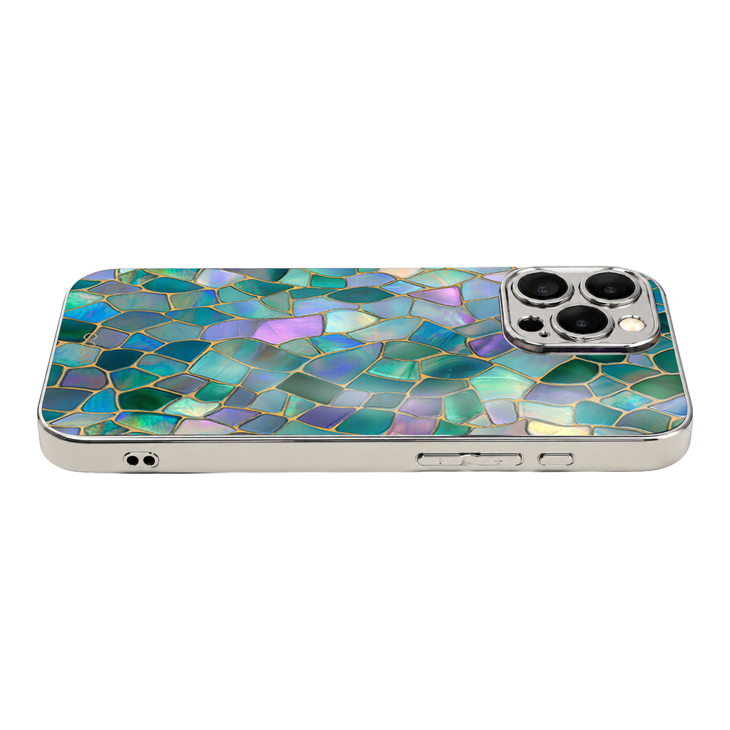 “Mosaic Reverie” Forest Gemstone iPhone Case – Glossy Finish