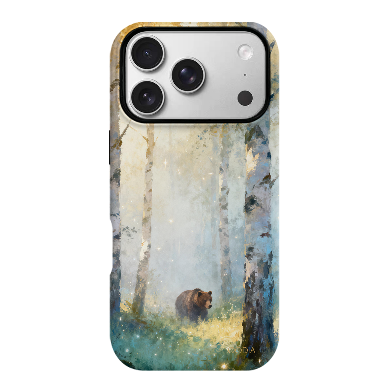 “Finnish Nature Tales” Golden Birch Bear Phone Case for iPhone & Samsung, Full-Wrap Print