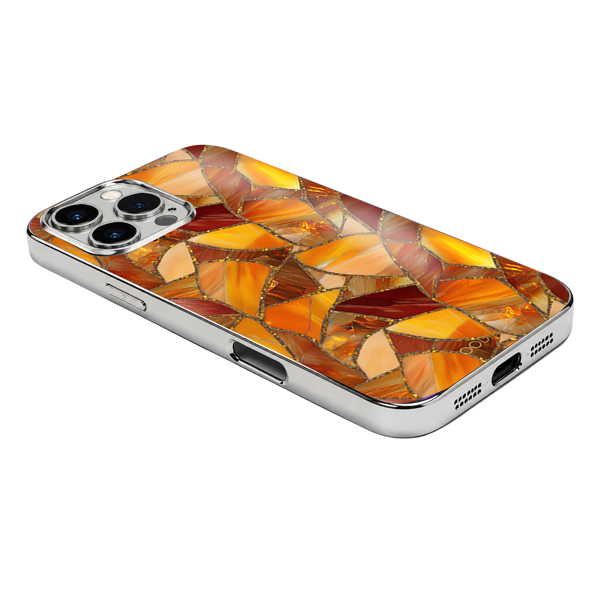 “Mosaic Reverie” Harvest Gold iPhone Case – Glossy Finish