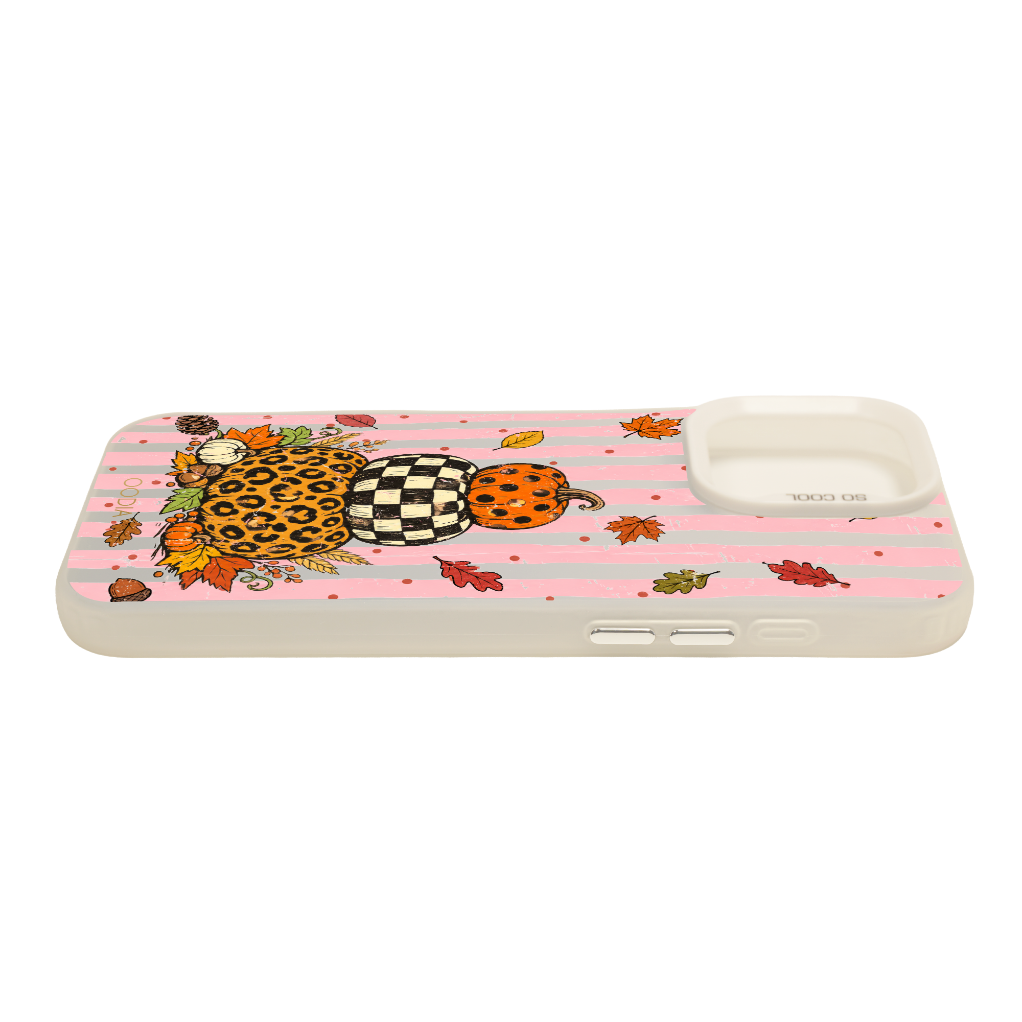 “Stripe & Spell Halloween” Harvest in Pink Stripes Phone Case for iPhone & Samsung & Xiaomi, MagSafe Compatible