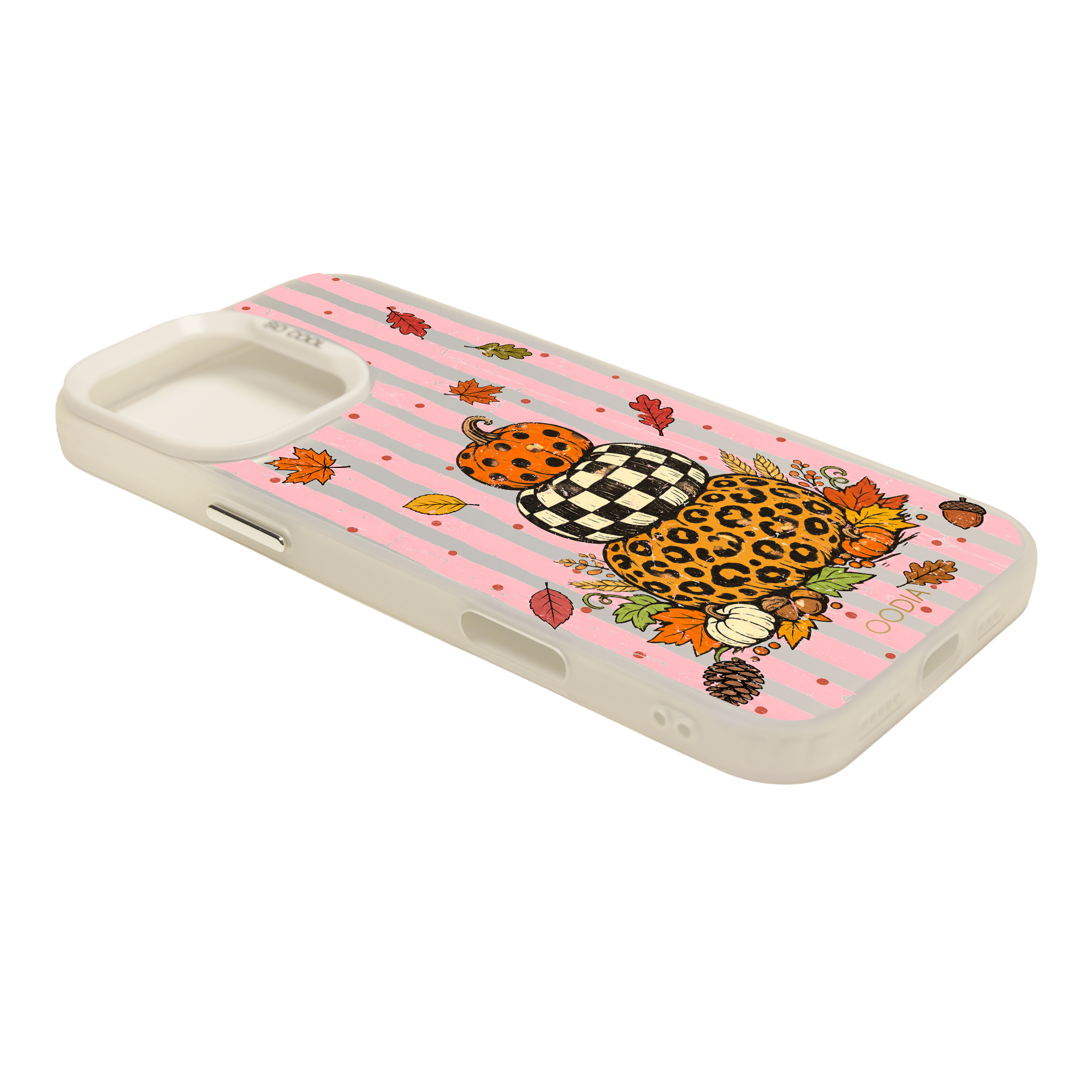 “Stripe & Spell Halloween” Harvest in Pink Stripes Phone Case for iPhone & Samsung & Xiaomi, MagSafe Compatible