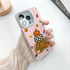 “Stripe & Spell Halloween” Harvest in Pink Stripes Phone Case for iPhone & Samsung & Xiaomi, MagSafe Compatible