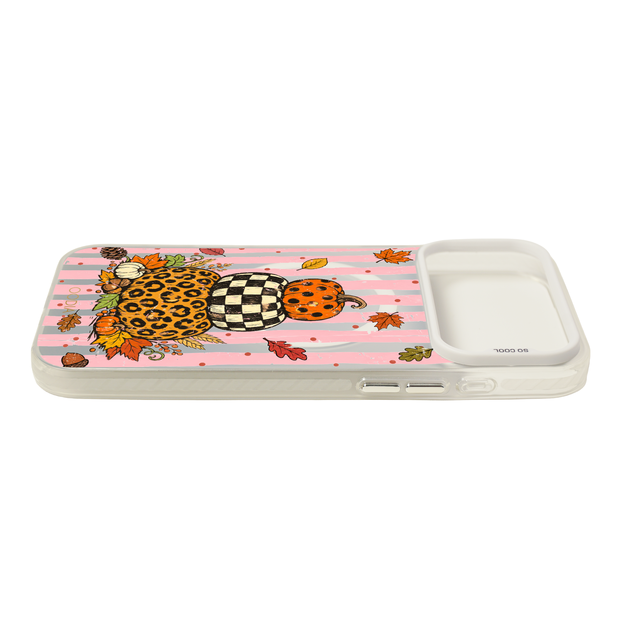 “Stripe & Spell Halloween” Harvest in Pink Stripes Phone Case for iPhone & Samsung & Xiaomi, MagSafe Compatible