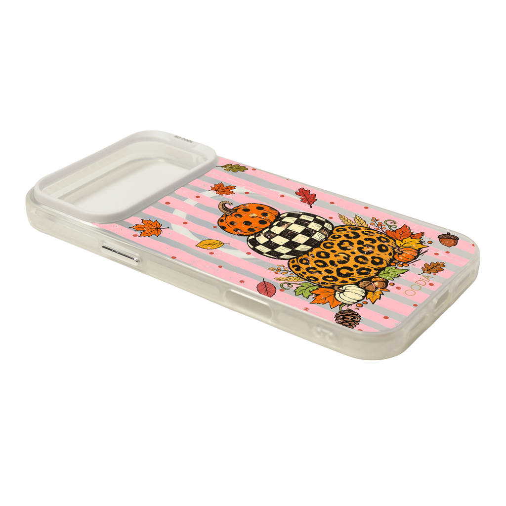 “Stripe & Spell Halloween” Harvest in Pink Stripes Phone Case for iPhone & Samsung & Xiaomi, MagSafe Compatible