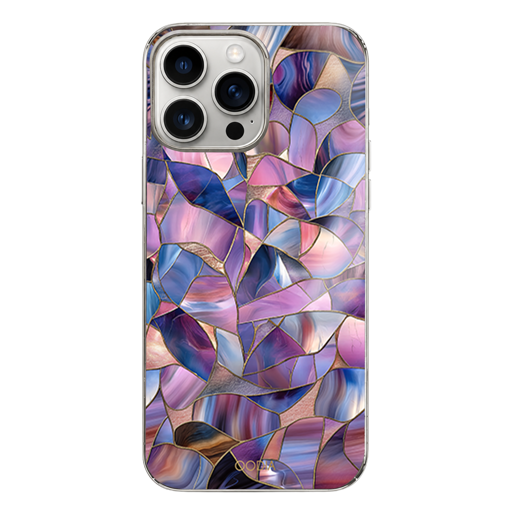 “Mosaic Reverie” Lavender Night iPhone Case – Glossy Finish