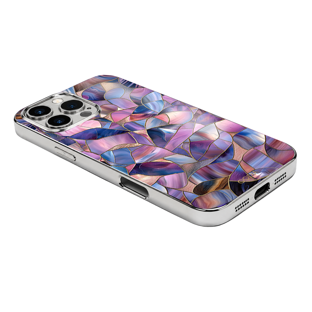 “Mosaic Reverie” Lavender Night iPhone Case – Glossy Finish