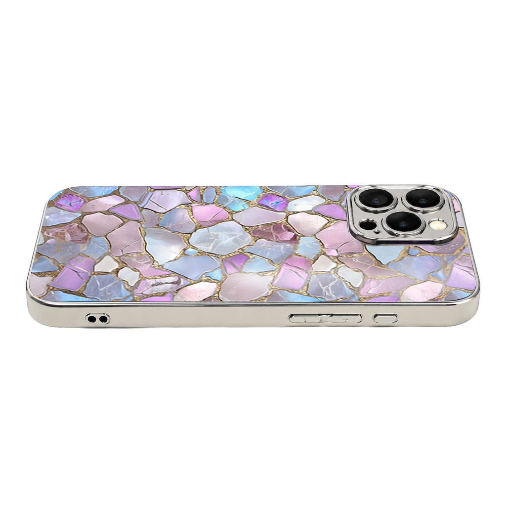 “Mosaic Reverie” Moonstone Shards iPhone Case– Glossy Finish