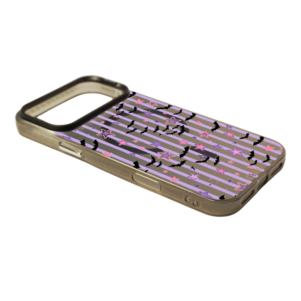 “Stripe & Spell Halloween” Pastel Bats & Starlight Phone Case for iPhone & Samsung & Xiaomi, MagSafe Compatible