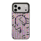 “Stripe & Spell Halloween” Pastel Bats & Starlight Phone Case for iPhone & Samsung & Xiaomi, MagSafe Compatible