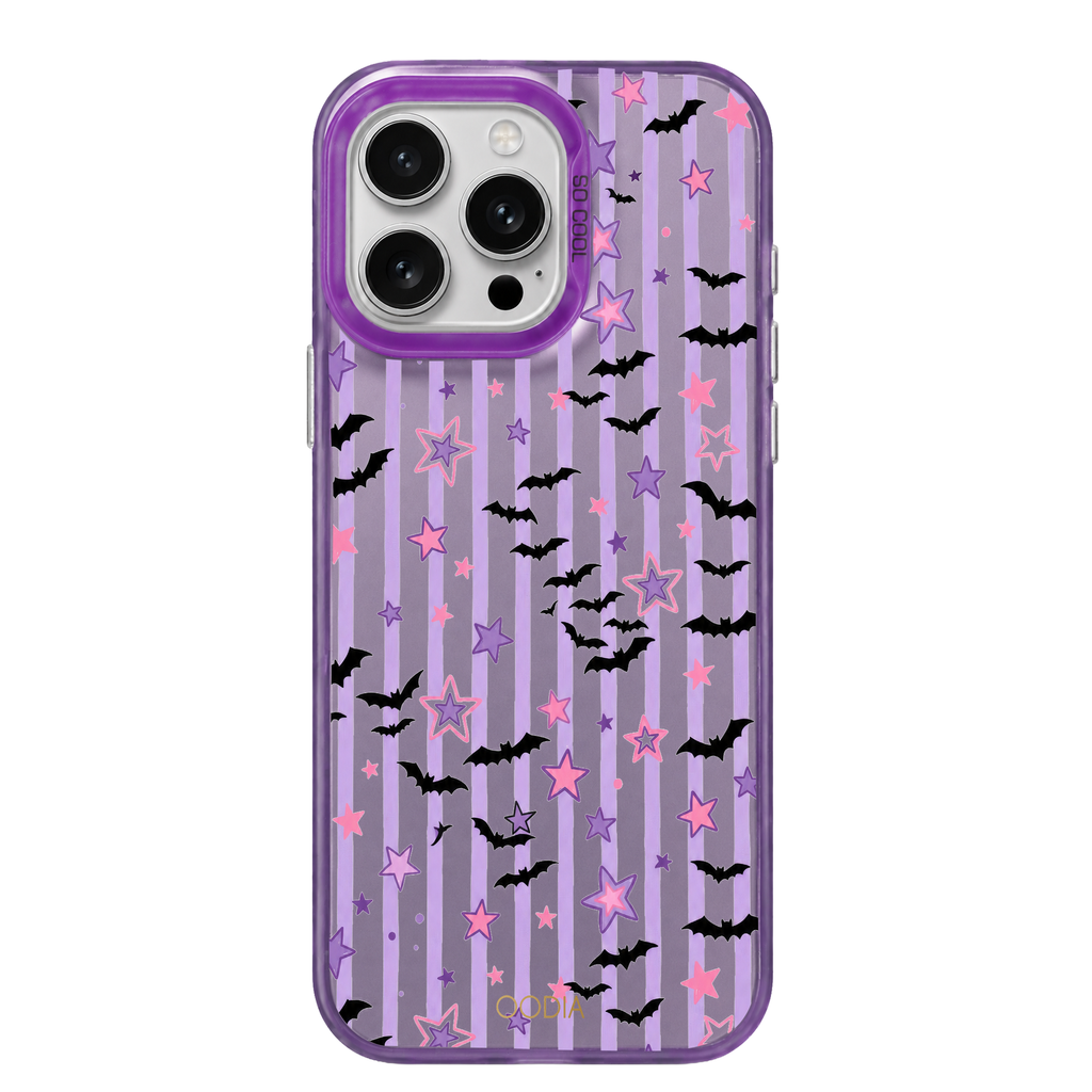 “Stripe & Spell Halloween” Purple Edition Phone Case for iPhone & Samsung