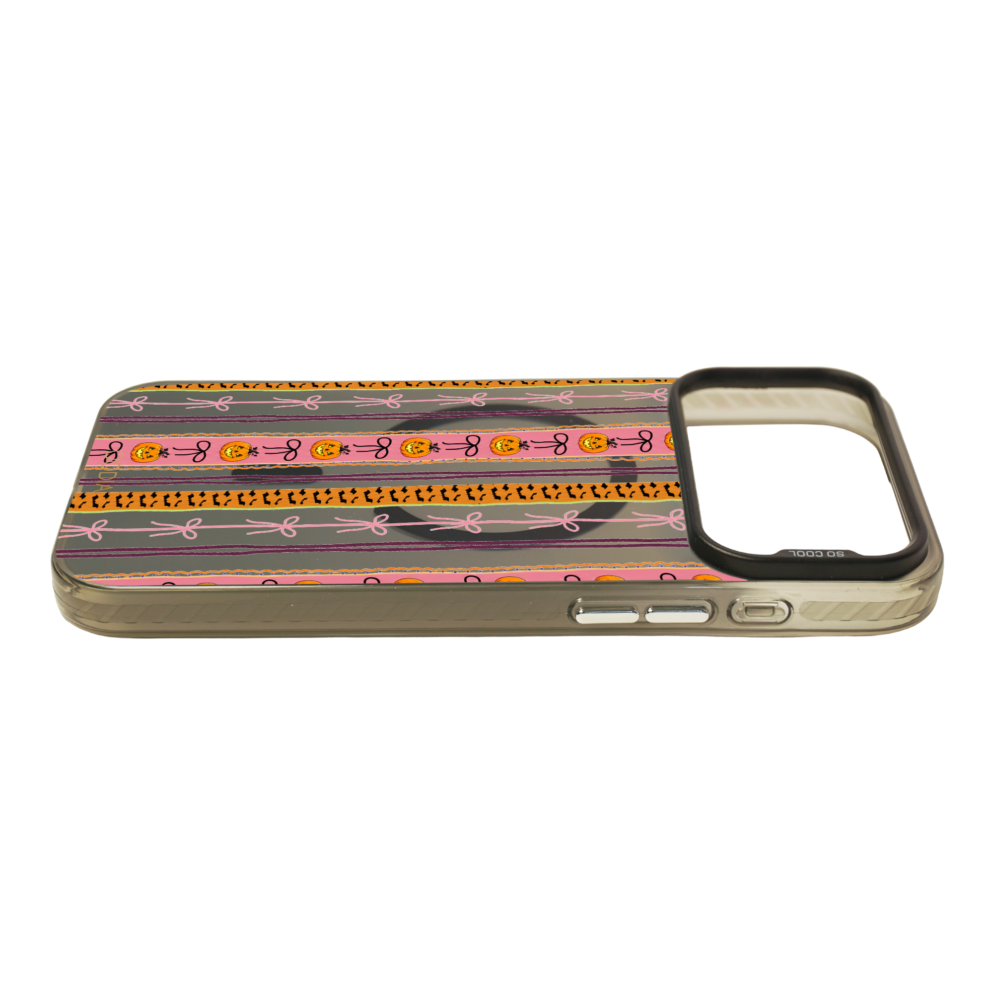 “Stripe & Spell Halloween” Pumpkin Ribbon Parade Phone Case for iPhone & Samsung & Xiaomi, MagSafe Compatible