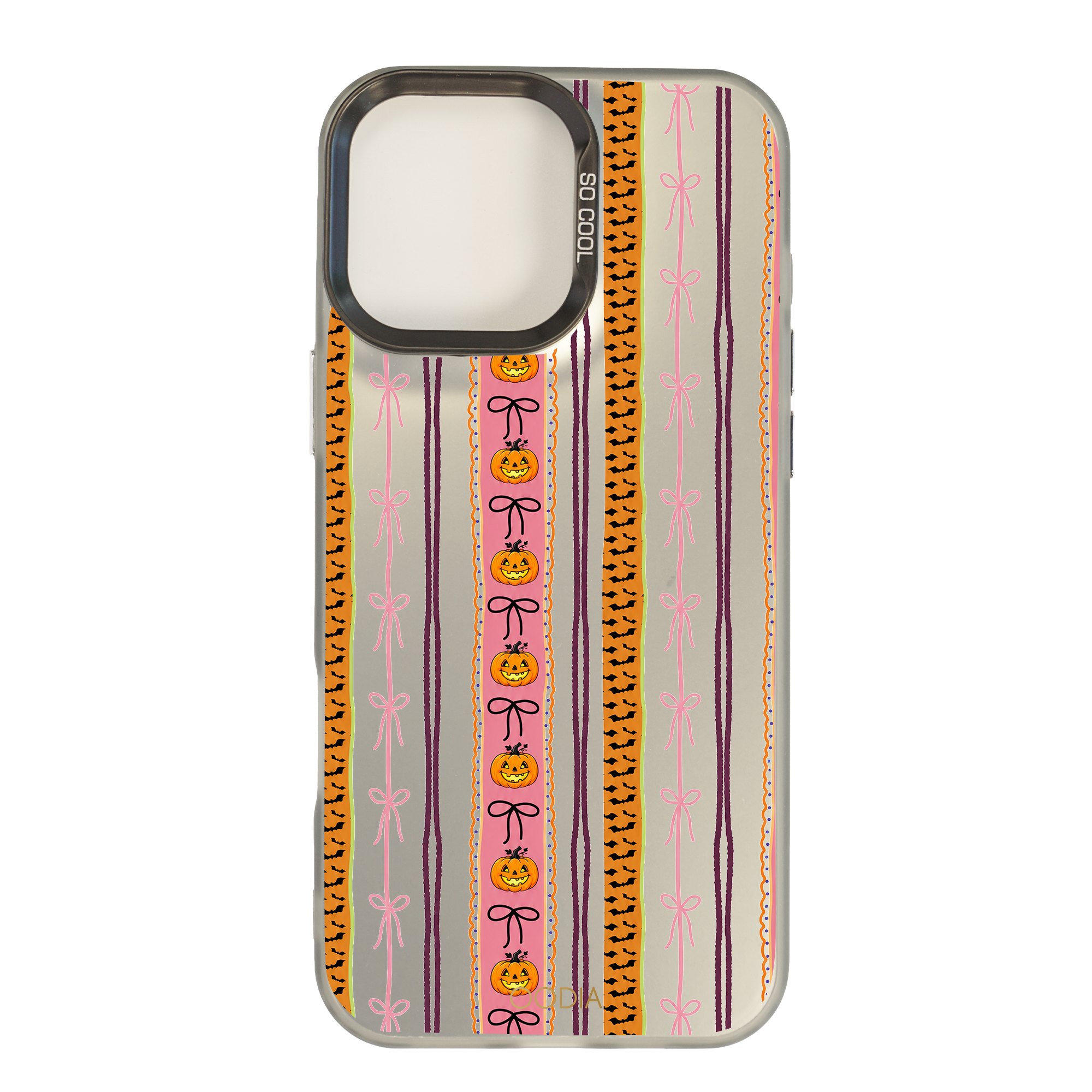 “Stripe & Spell Halloween” Pumpkin Ribbon Parade Phone Case for iPhone & Samsung & Xiaomi, MagSafe Compatible