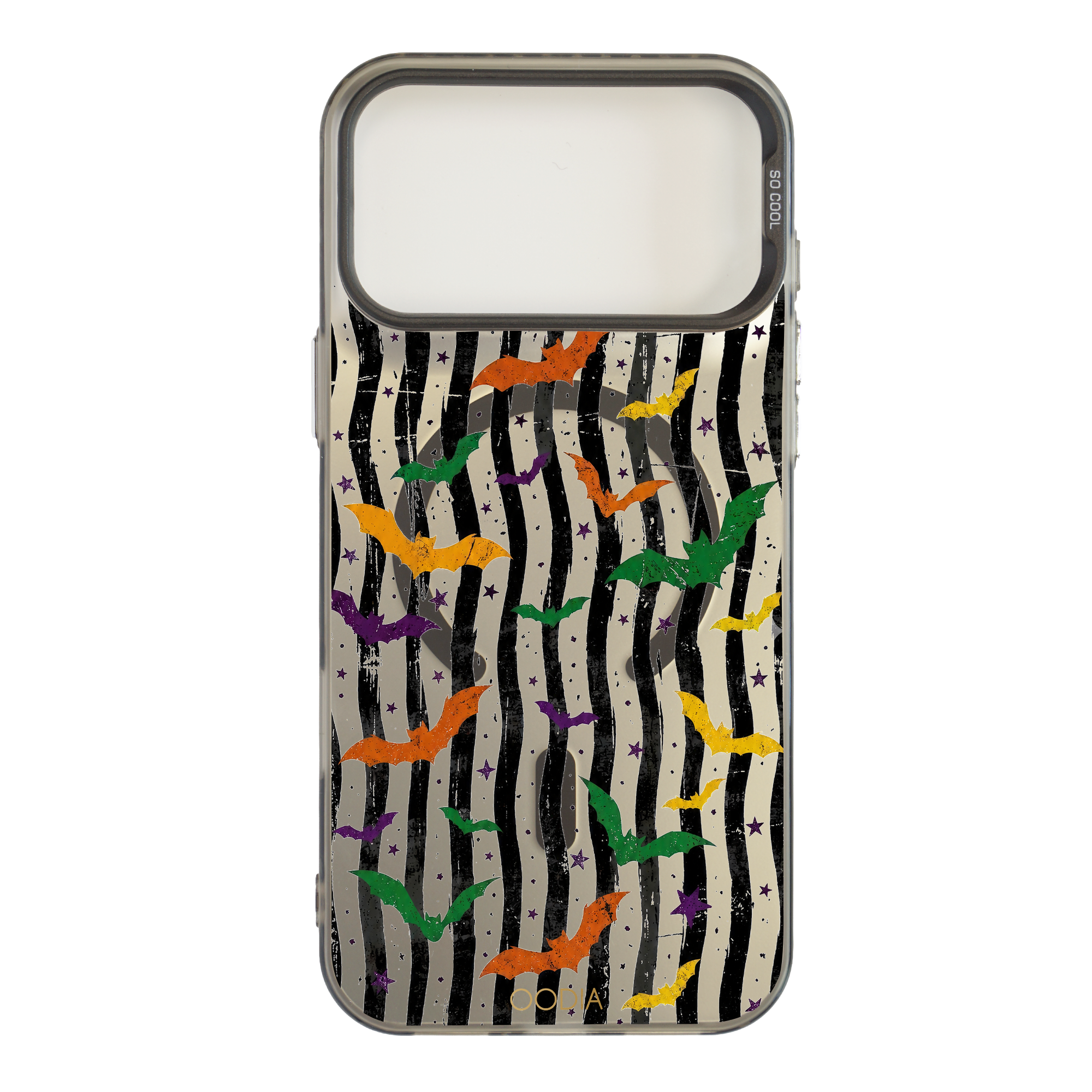 “Stripe & Spell Halloween” Wicked Wings in Stripes Phone Case for iPhone & Samsung & Xiaomi, MagSafe Compatible