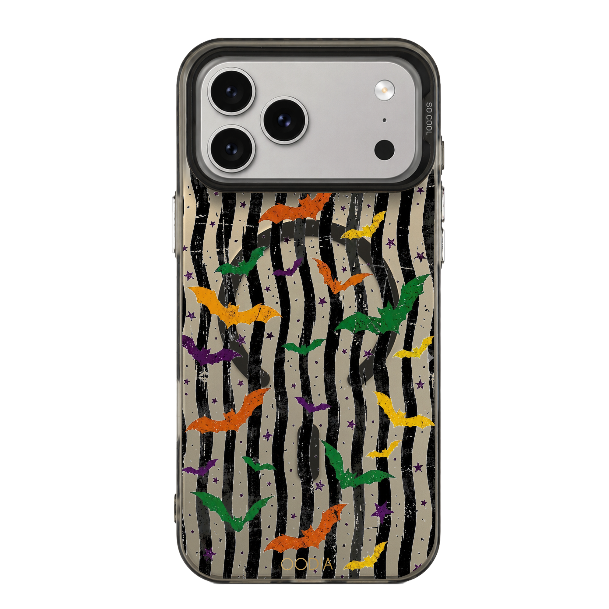 “Stripe & Spell Halloween” Wicked Wings in Stripes Phone Case for iPhone & Samsung & Xiaomi, MagSafe Compatible