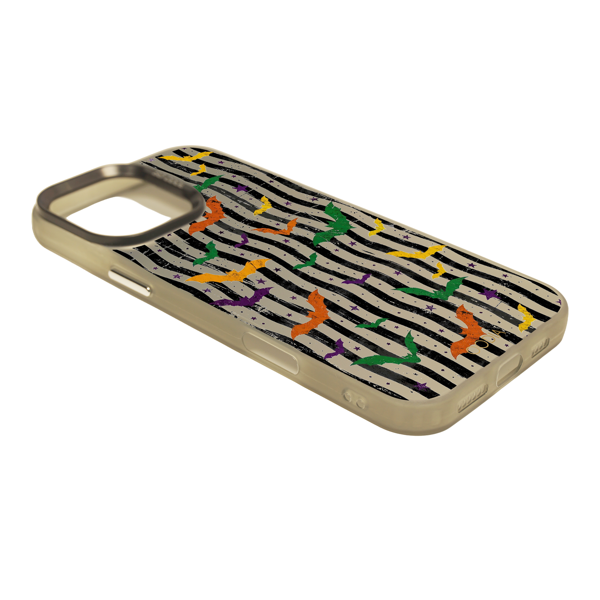 “Stripe & Spell Halloween” Wicked Wings in Stripes Phone Case for iPhone & Samsung & Xiaomi, MagSafe Compatible