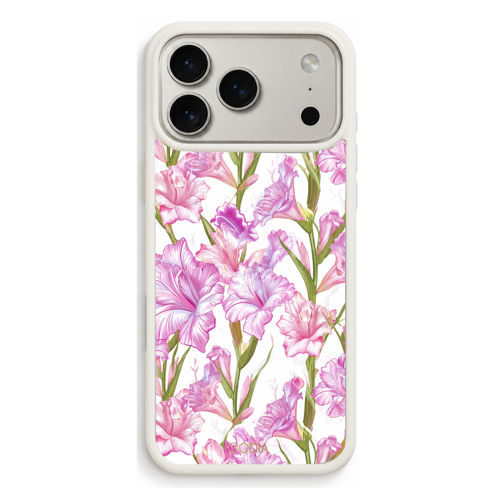 “Your Month in Bloom” August Pink Gladiolus Phone Case for iPhone & Samsung, MagSafe Compatible