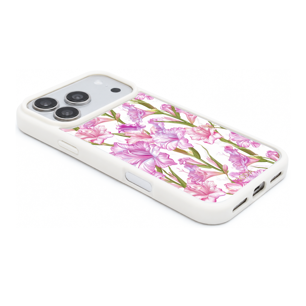 “Your Month in Bloom” August Pink Gladiolus Phone Case for iPhone & Samsung, MagSafe Compatible