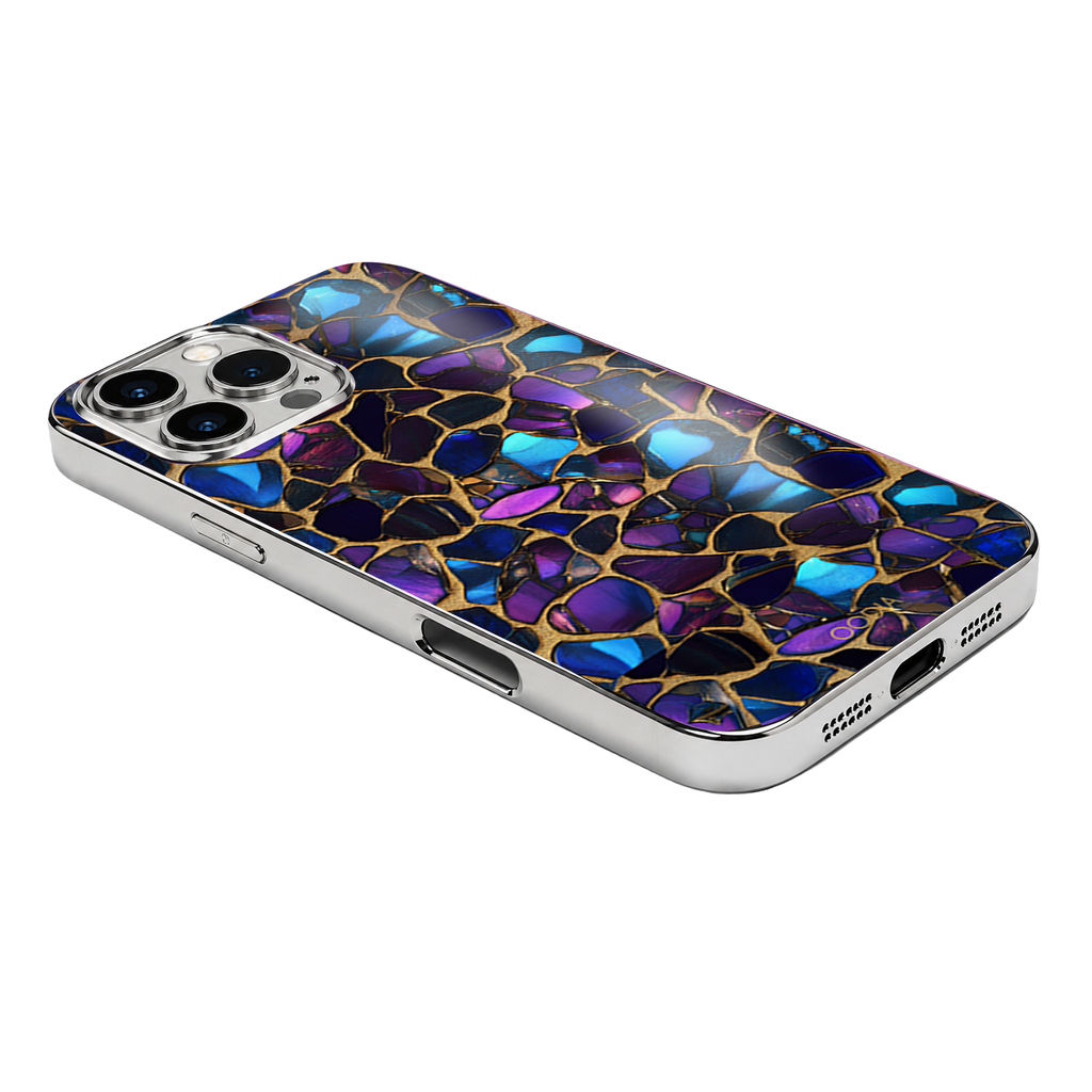 “Mosaic Reverie” Black Opal Night Phone Case for iPhone & Samsung