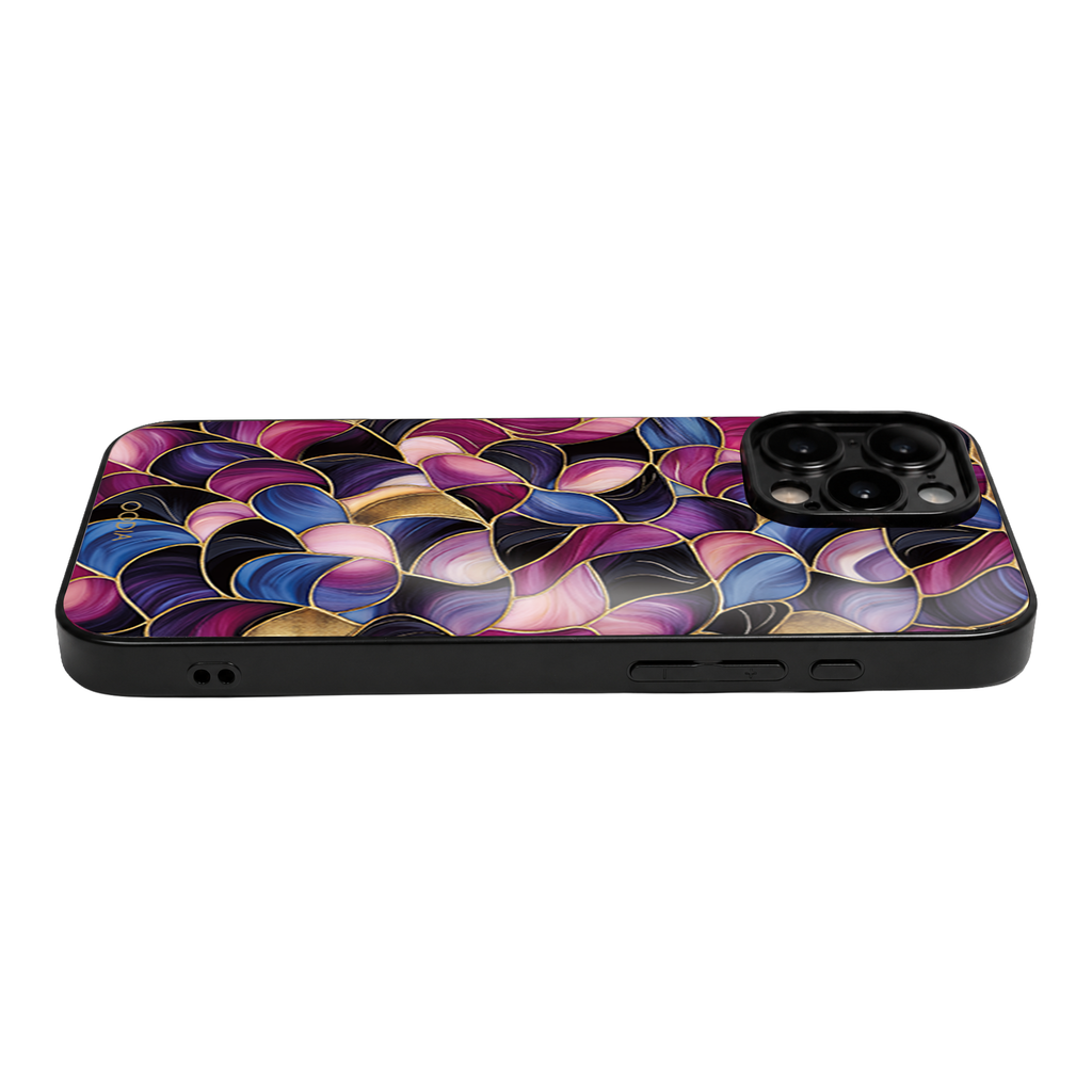 "Mosaic Reverie" Blossom Dust iPhone Case – Glossy Finish