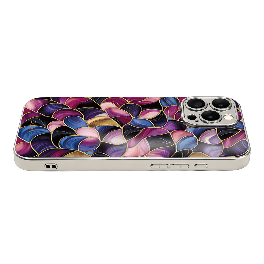 "Mosaic Reverie" Blossom Dust iPhone Case – Glossy Finish