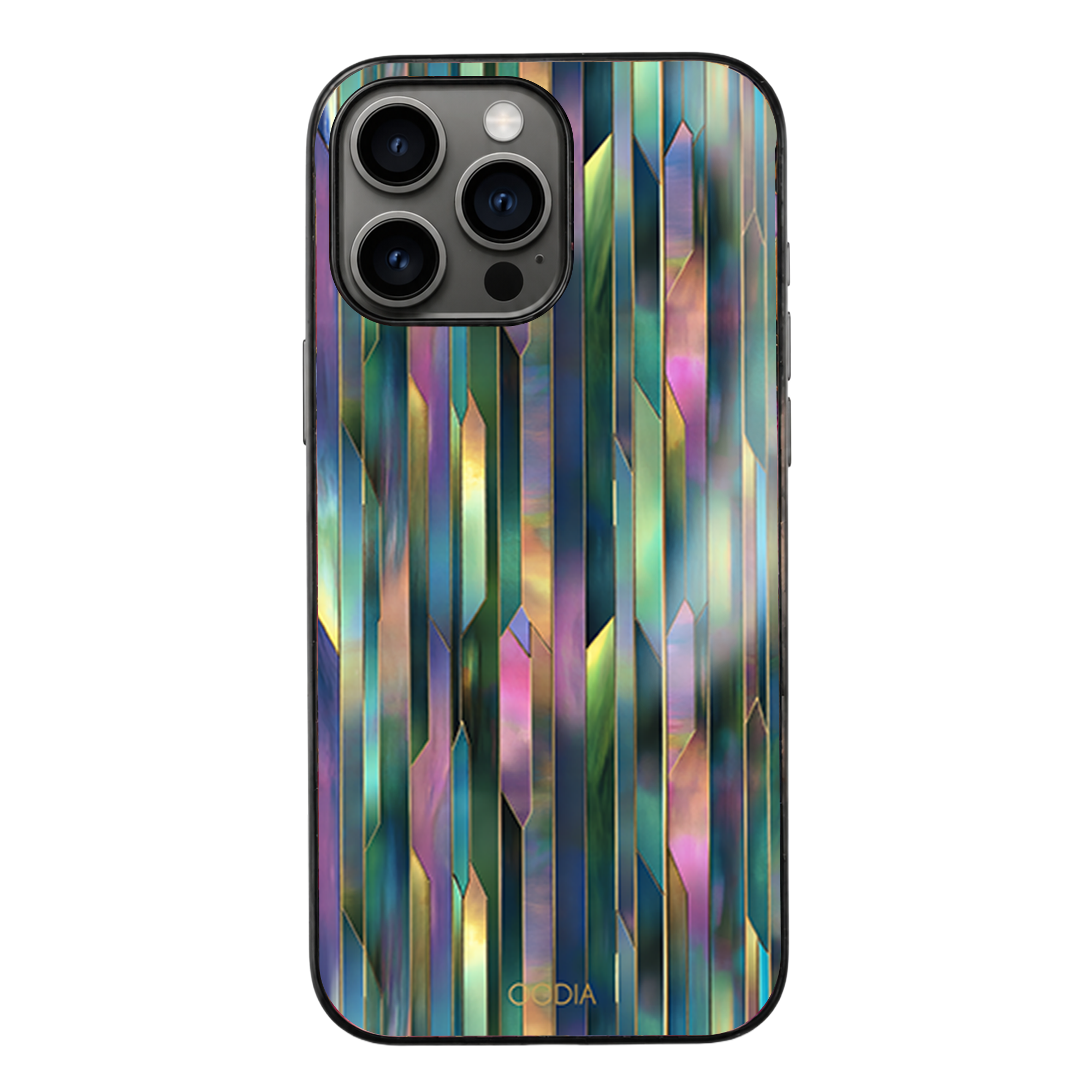 "Mosaic Reverie" Blurred Aurora iPhone Case – Glossy Finish