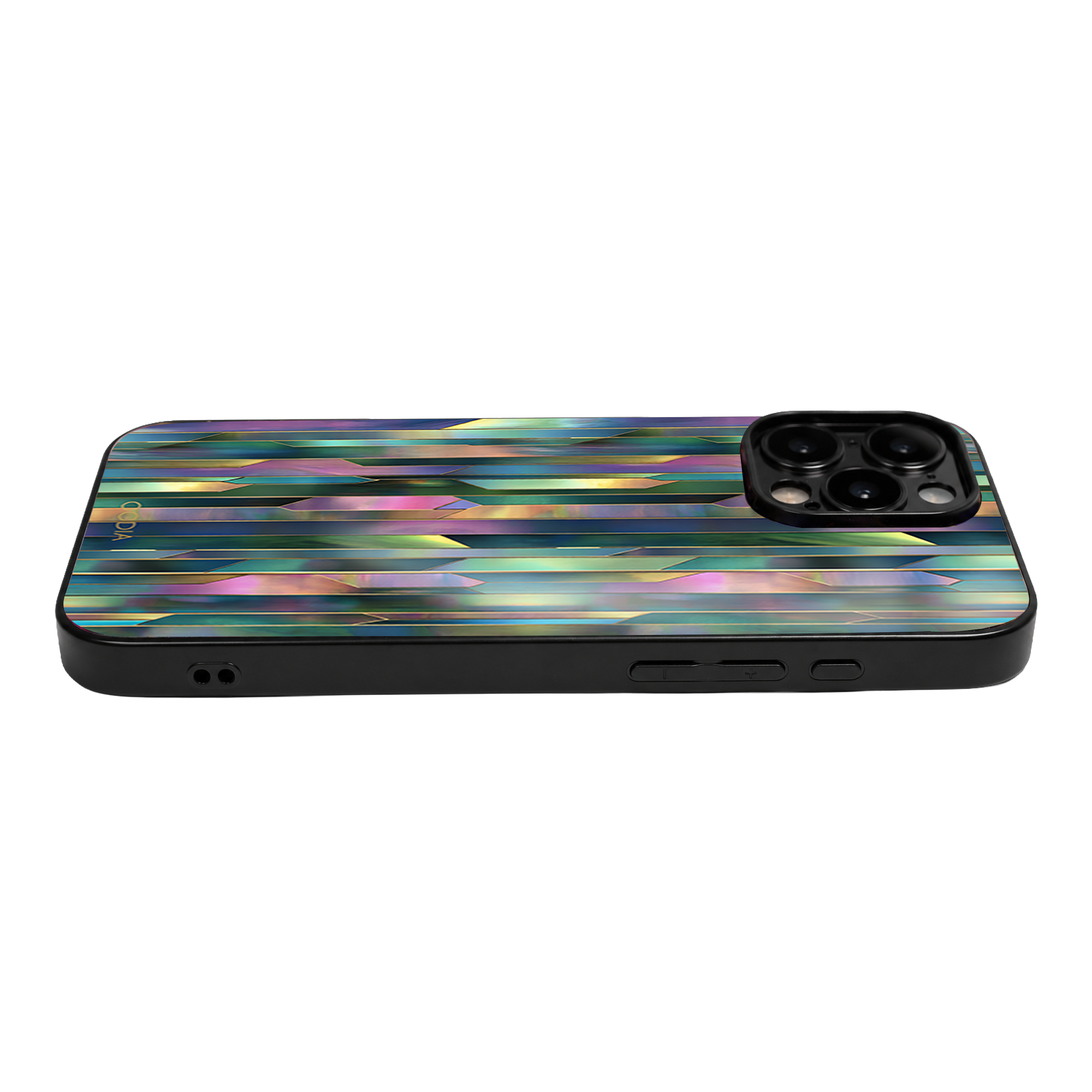 "Mosaic Reverie" Blurred Aurora iPhone Case – Glossy Finish