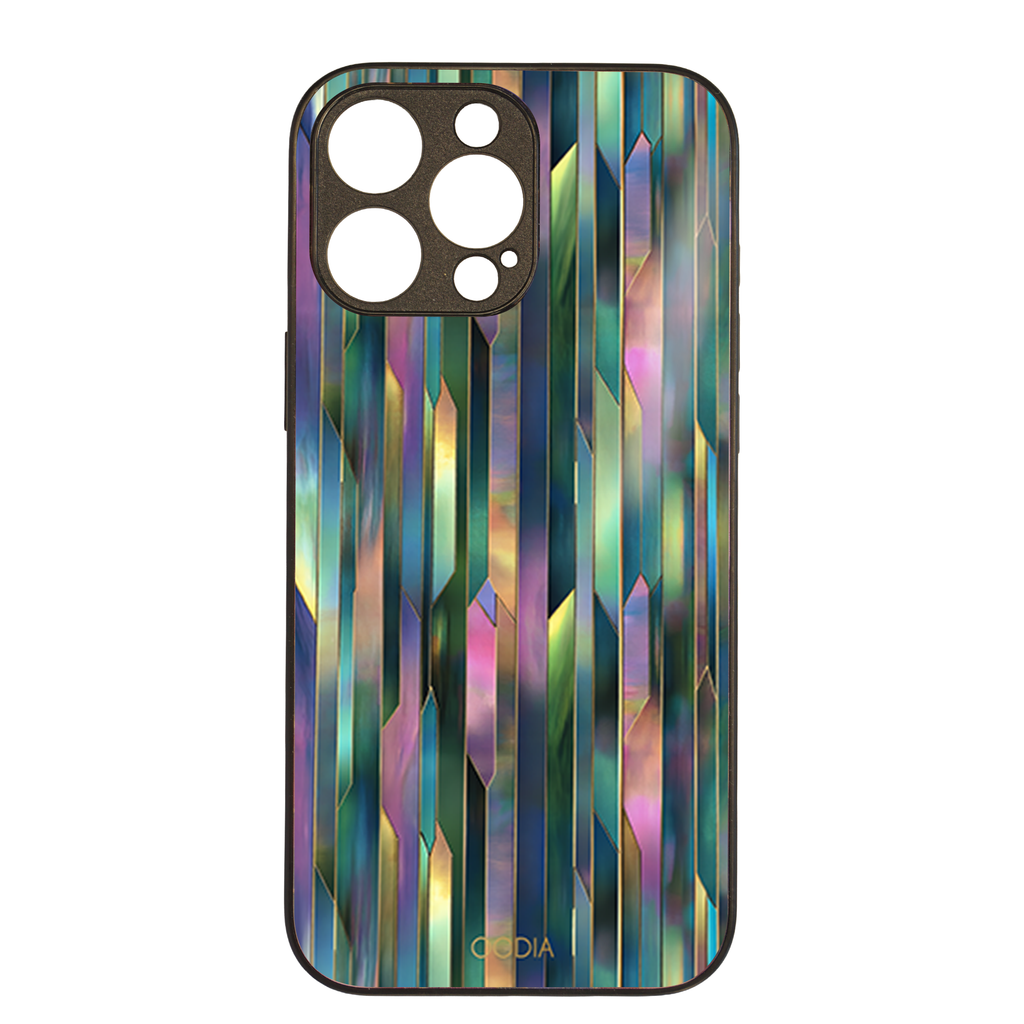 "Mosaic Reverie" Blurred Aurora iPhone Case – Glossy Finish