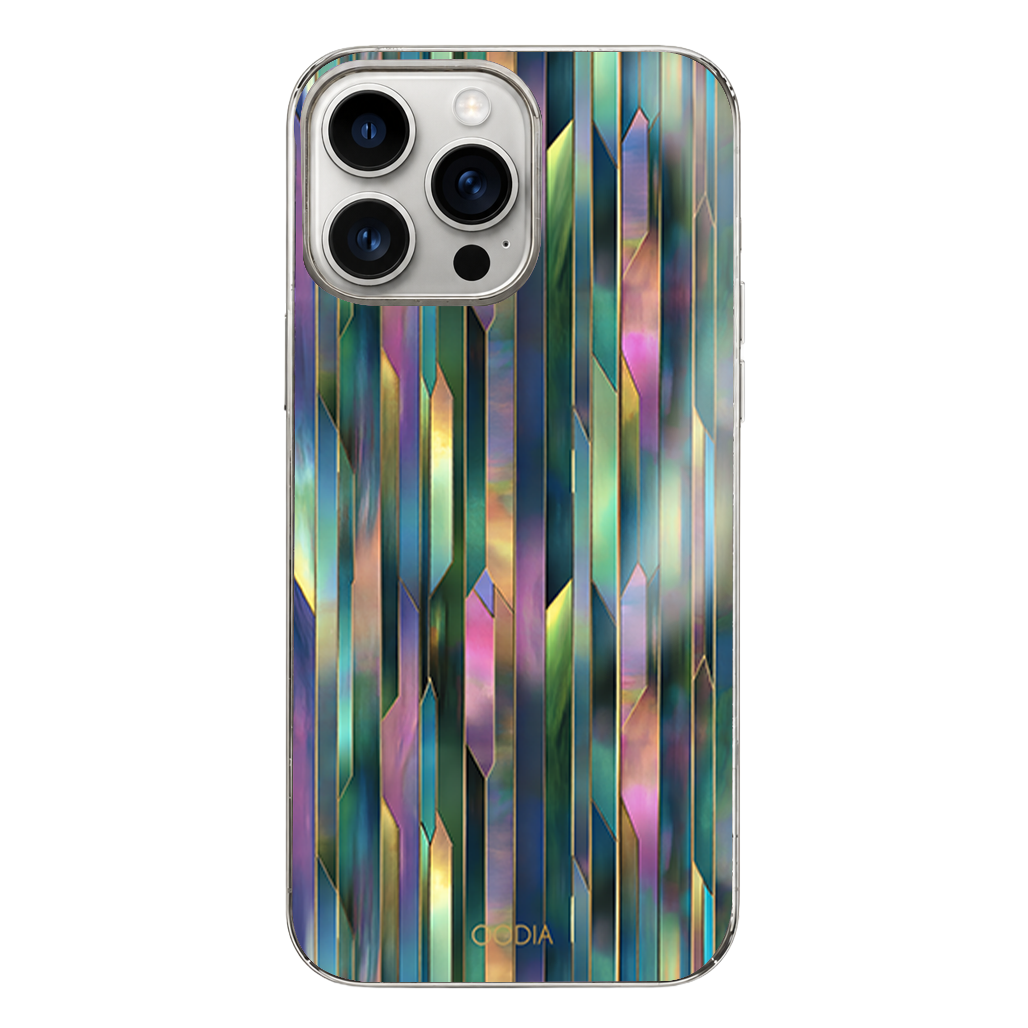 "Mosaic Reverie" Blurred Aurora iPhone Case – Glossy Finish