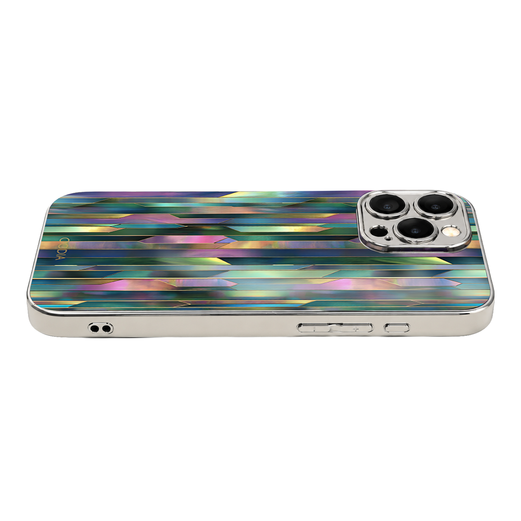 "Mosaic Reverie" Blurred Aurora iPhone Case – Glossy Finish