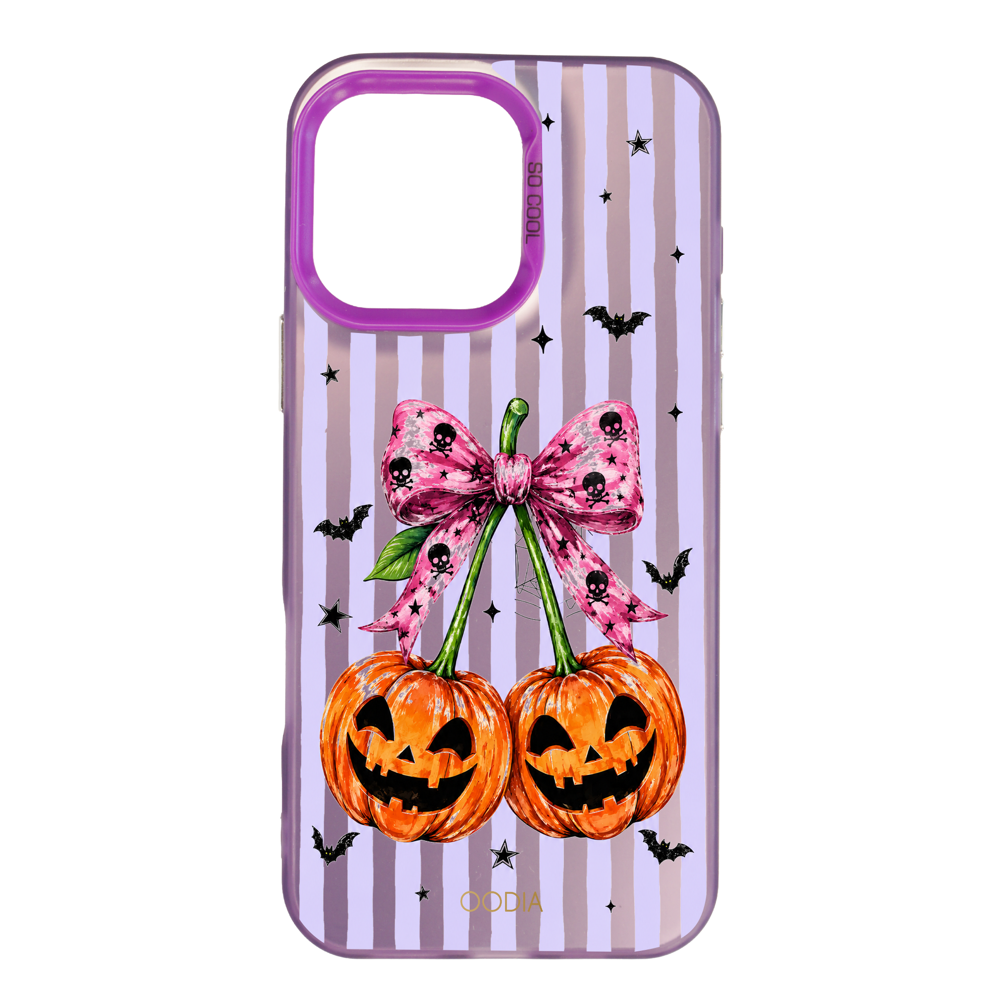 “Stripe & Spell Halloween” Purple Edition Phone Case for iPhone & Samsung