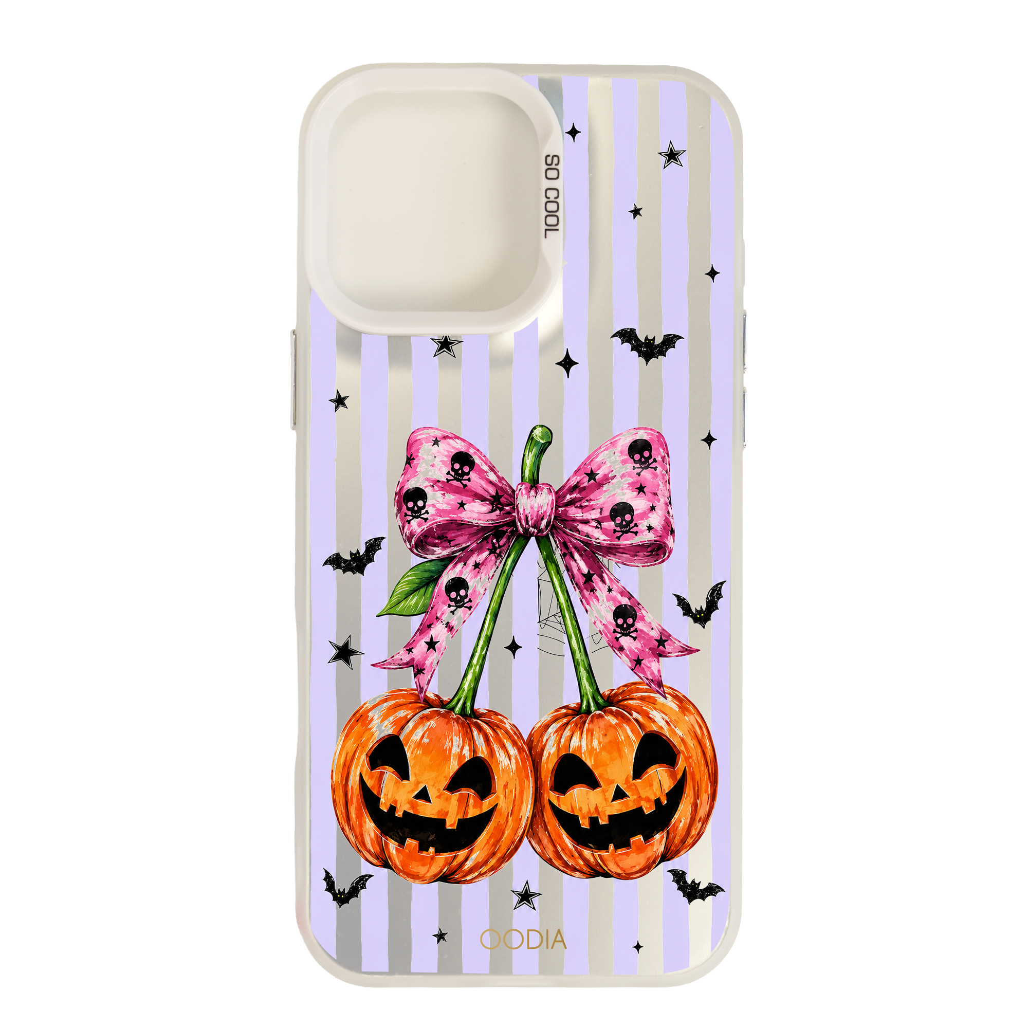 “Stripe & Spell Halloween” Bow & Jack Smiles Phone Case for iPhone & Samsung & Xiaomi, MagSafe Compatible
